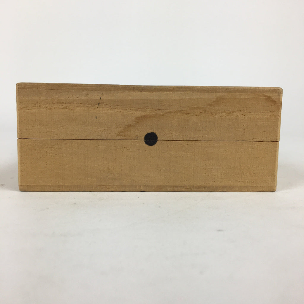 Japanese Wooden Storage Box Vtg Pottery Hako Inside 9.5x9.5x2.5cm WB883