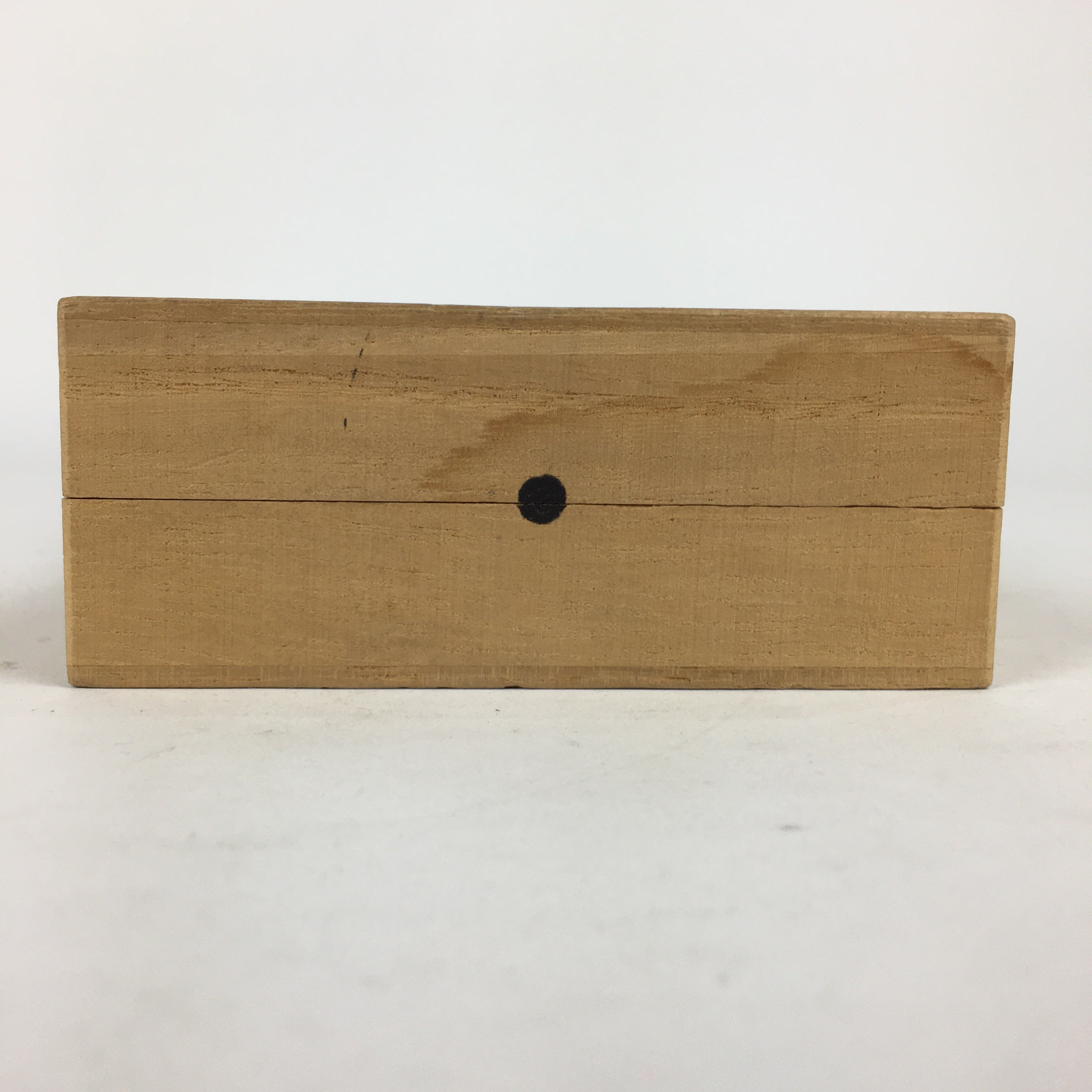 Japanese Wooden Storage Box Vtg Pottery Hako Inside 9.5x9.5x2.5cm WB883