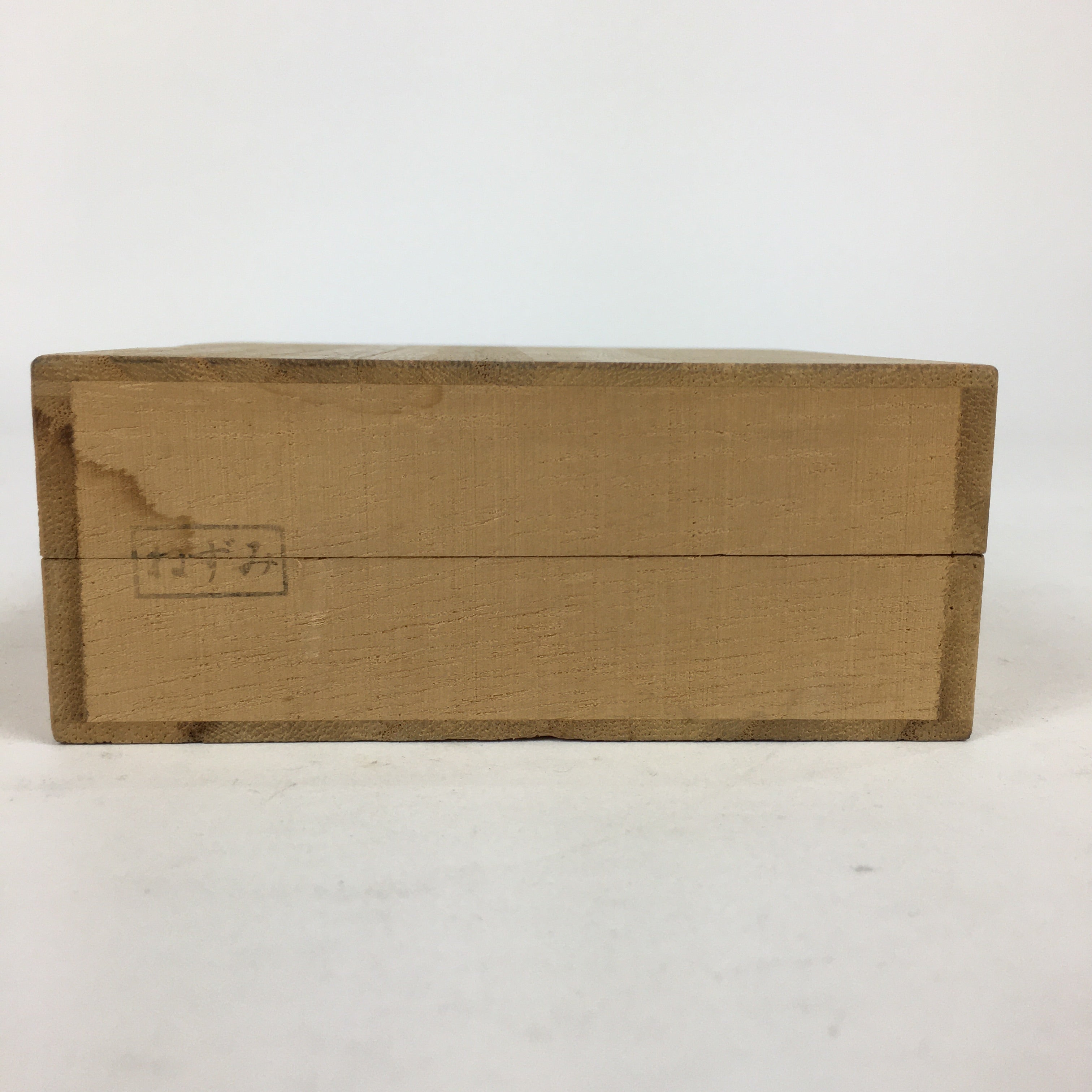 Japanese Wooden Storage Box Vtg Pottery Hako Inside 9.5x9.5x2.5cm WB883