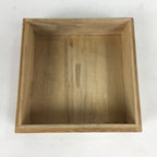 Japanese Wooden Storage Box Vtg Pottery Hako Inside 9.5x9.5x3cm WB890