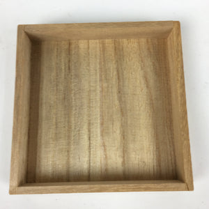 Japanese Wooden Storage Box Vtg Pottery Hako Inside 9.5x9.5x3cm WB890
