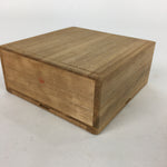 Japanese Wooden Storage Box Vtg Pottery Hako Inside 9.5x9.5x3cm WB890