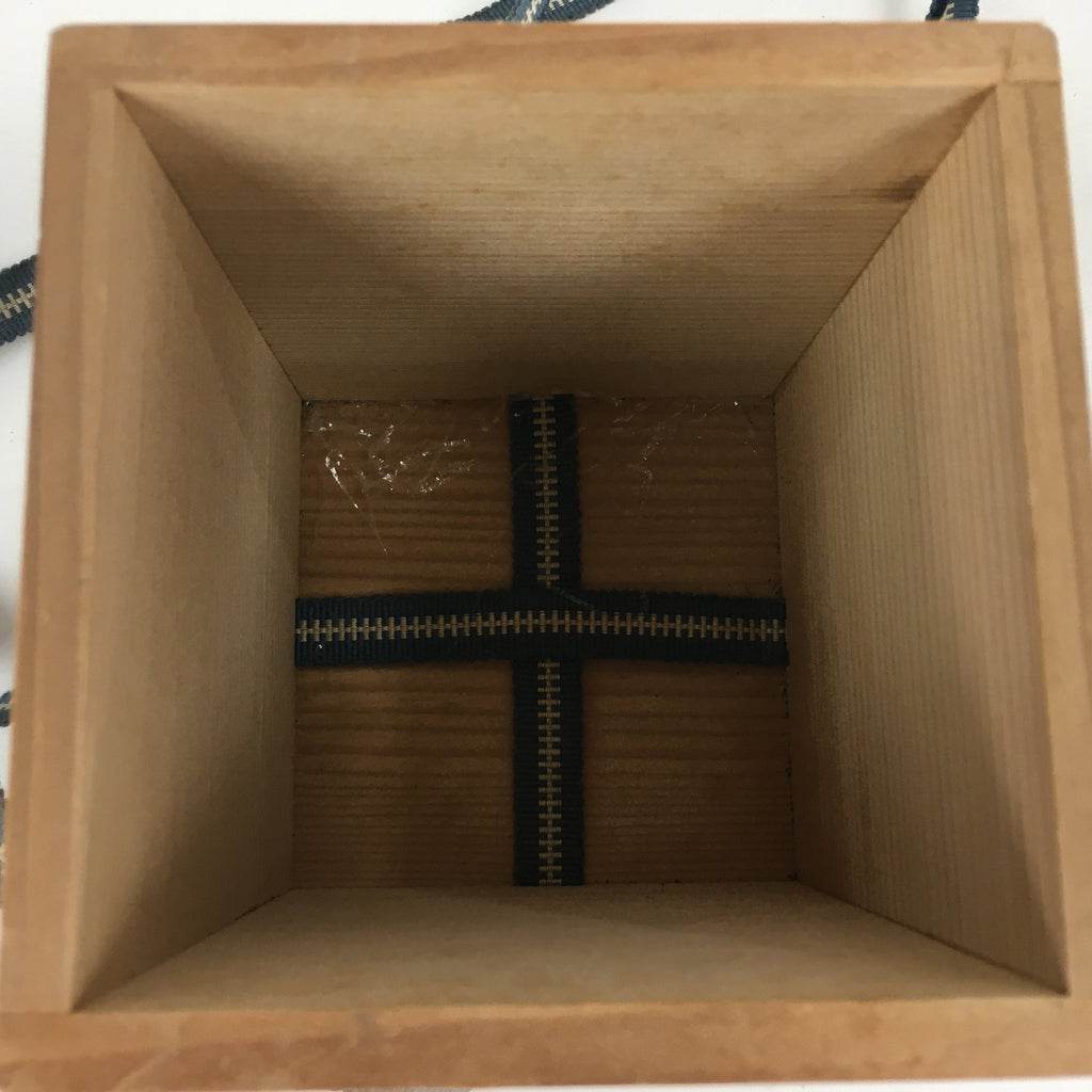 Japanese Wooden Storage Box Vtg Pottery Hako Inside 9.6x9.6x12.2cm WB846