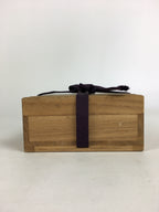 Japanese Wooden Storage Box Vtg Pottery Hako Inside 9.7x9.7x3.2cm WB935