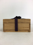 Japanese Wooden Storage Box Vtg Pottery Hako Inside 9.7x9.7x3.2cm WB935