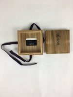 Japanese Wooden Storage Box Vtg Pottery Hako Inside 9.7x9.7x3.2cm WB935