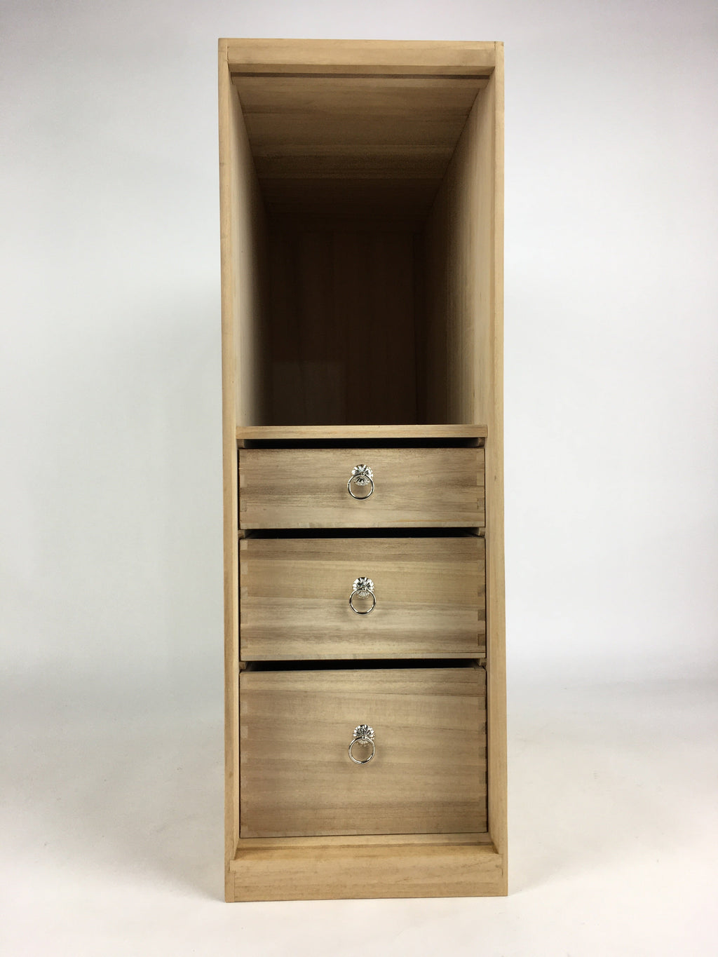 Japanese Wooden Storage Box Vtg With 3Drawers Inside 25x43x25cm WB946