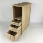 Japanese Wooden Storage Box Vtg With 3Drawers Inside 25x43x25cm WB946