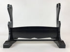 Japanese Wooden Sword Stand Vtg Double Sword Hanger Rack Black T319