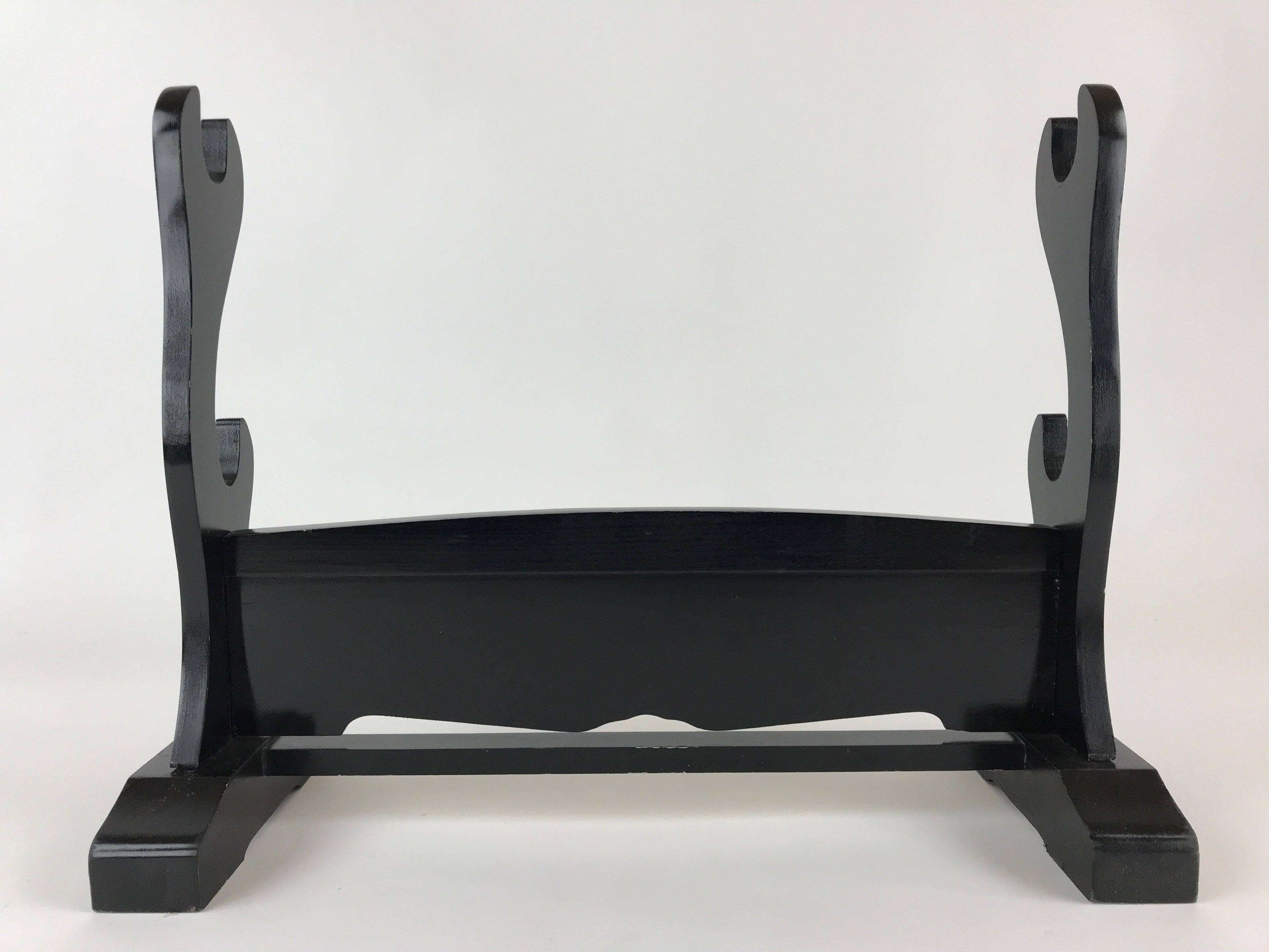 Japanese Wooden Sword Stand Vtg Double Sword Hanger Rack Black T319