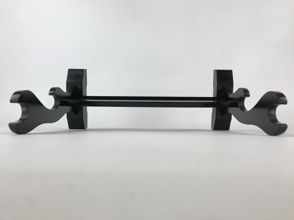 Japanese Wooden Sword Stand Vtg Double Sword Hanger Rack Black T319