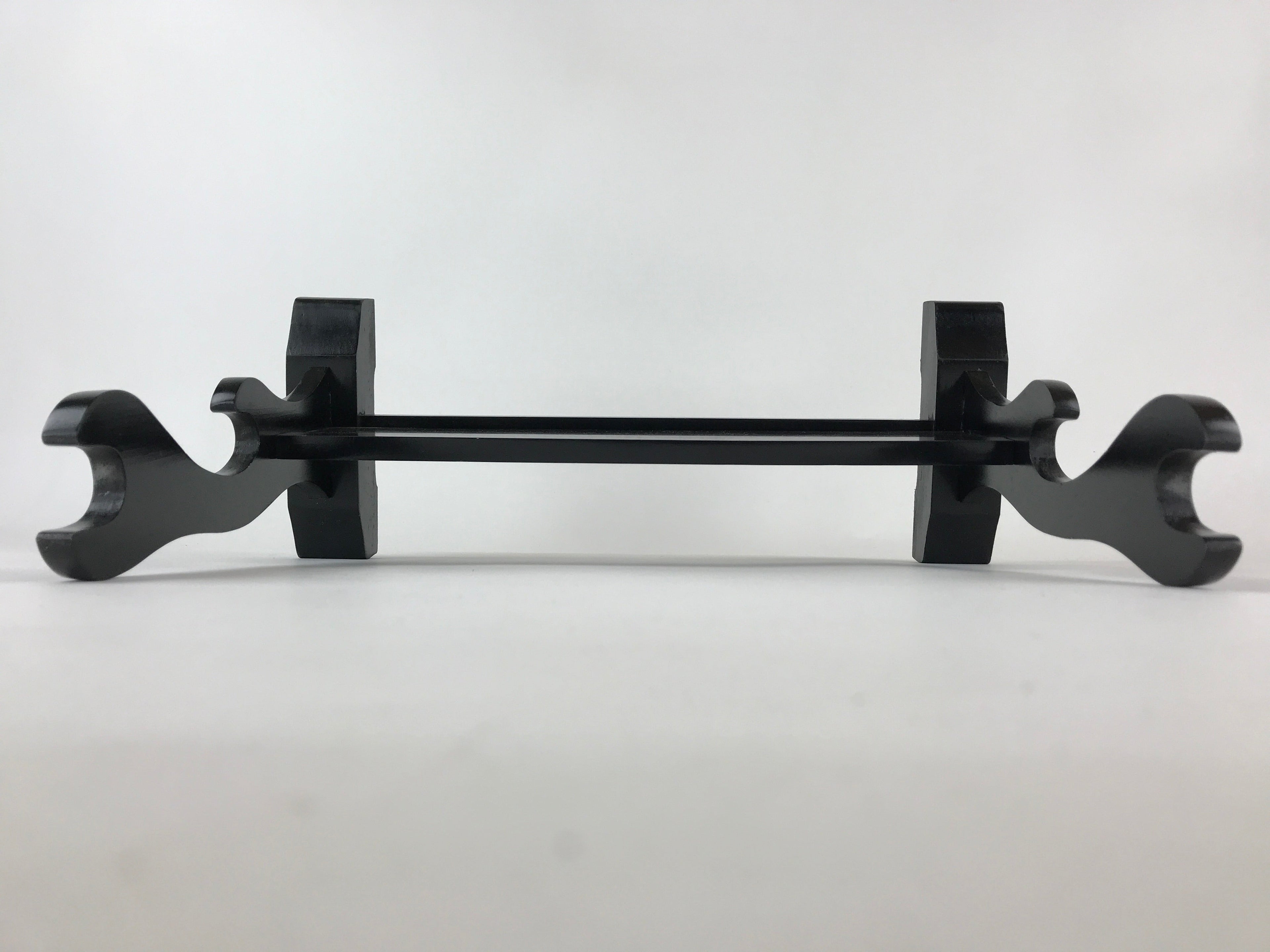 Japanese Wooden Sword Stand Vtg Double Sword Hanger Rack Black T319