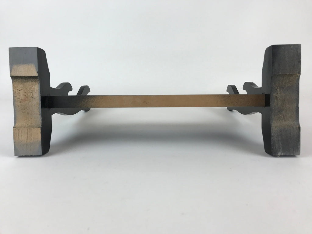 Japanese Wooden Sword Stand Vtg Double Sword Hanger Rack Black T319