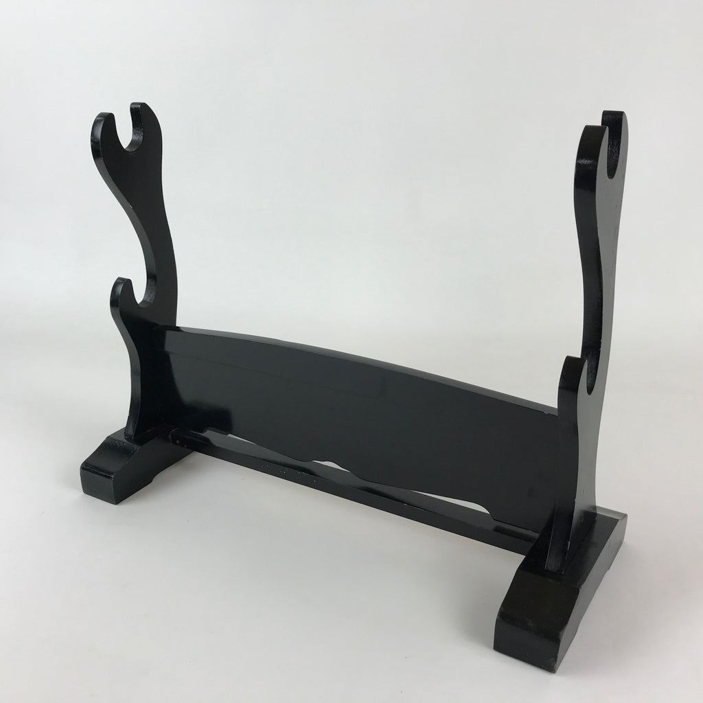 Japanese Wooden Sword Stand Vtg Double Sword Hanger Rack Black T319