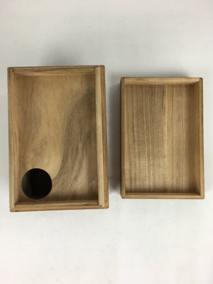 Japanese Wooden Tea Ceremony Box Vtg Chabako Inside 19.5x12.5x11.0cm WB941