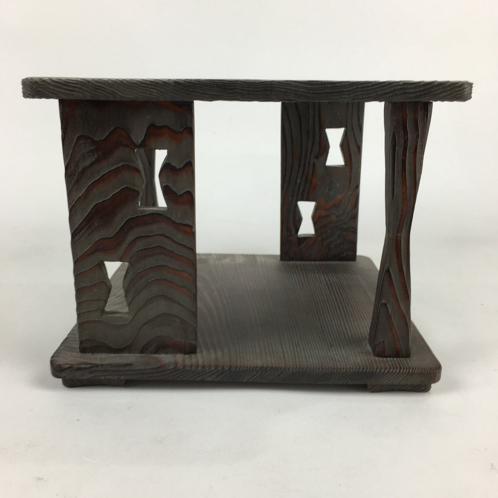 Japanese Wooden Tea Ceremony Shelf Vtg Rack Tana Table Brown T302