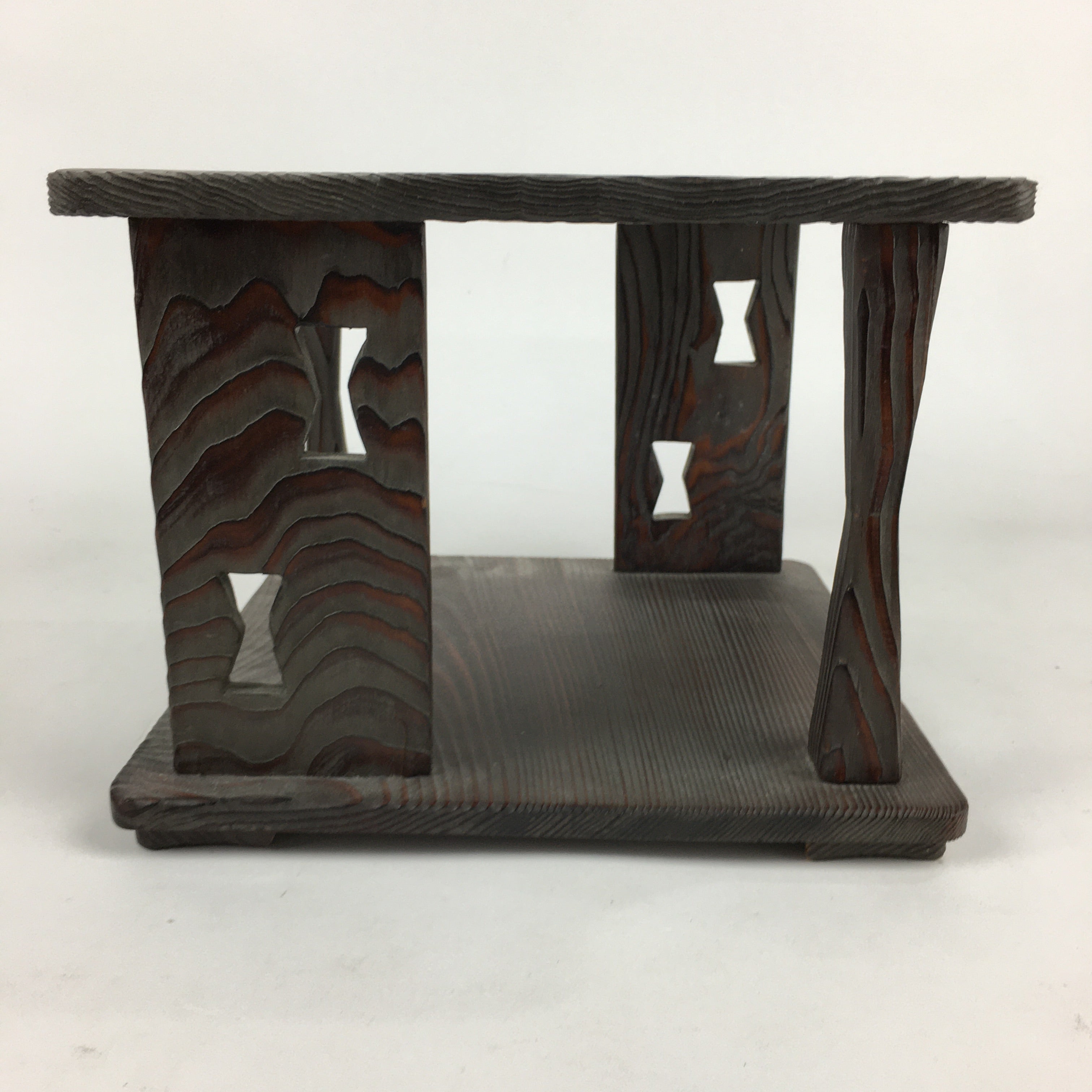 Japanese Wooden Tea Ceremony Shelf Vtg Rack Tana Table Brown T302