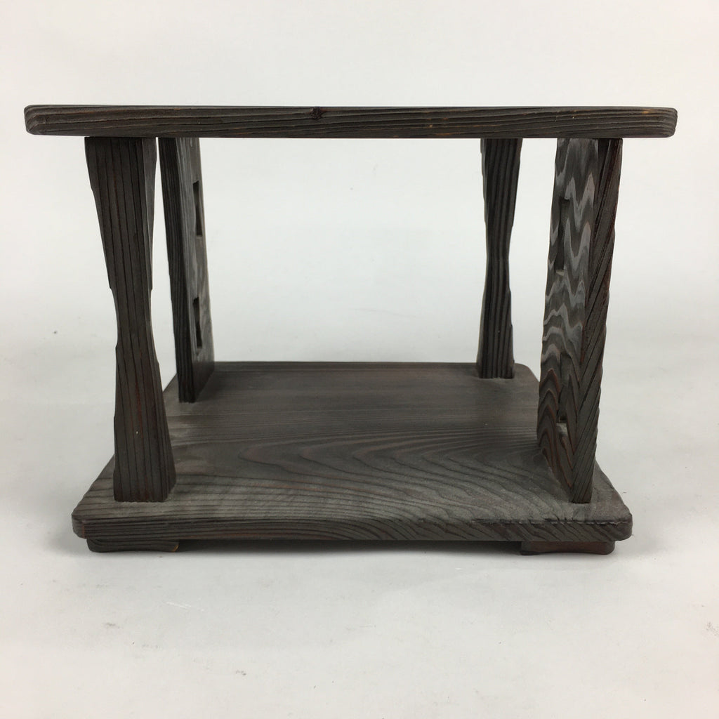 Japanese Wooden Tea Ceremony Shelf Vtg Rack Tana Table Brown T302