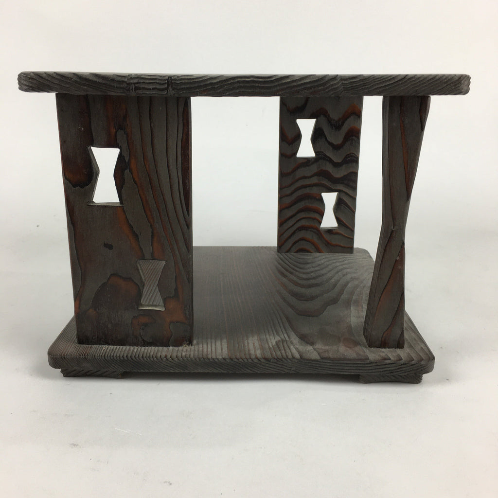 Japanese Wooden Tea Ceremony Shelf Vtg Rack Tana Table Brown T302
