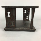 Japanese Wooden Tea Ceremony Shelf Vtg Rack Tana Table Brown T302