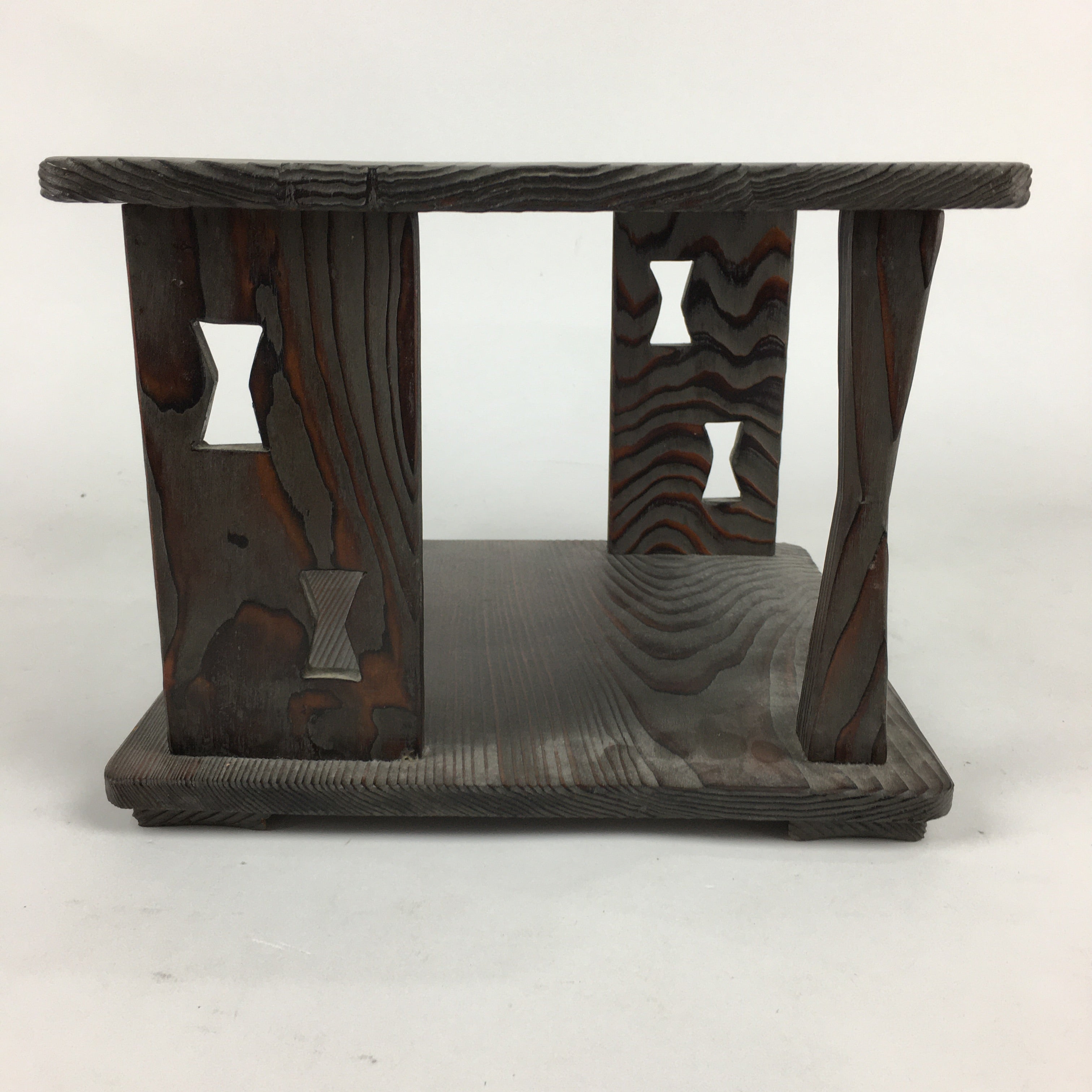 Japanese Wooden Tea Ceremony Shelf Vtg Rack Tana Table Brown T302