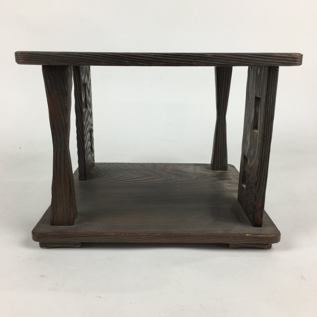 Japanese Wooden Tea Ceremony Shelf Vtg Rack Tana Table Brown T302