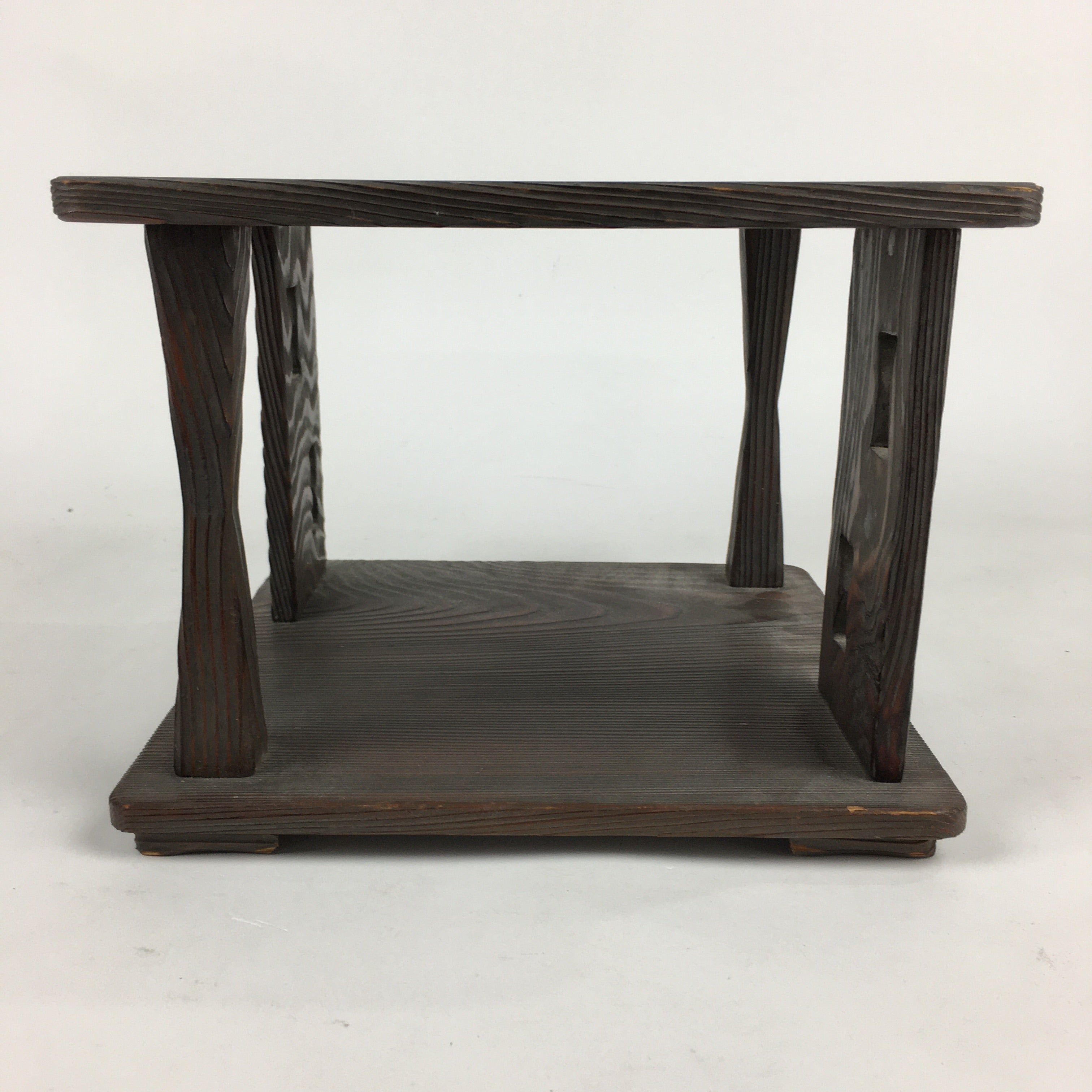 Japanese Wooden Tea Ceremony Shelf Vtg Rack Tana Table Brown T302
