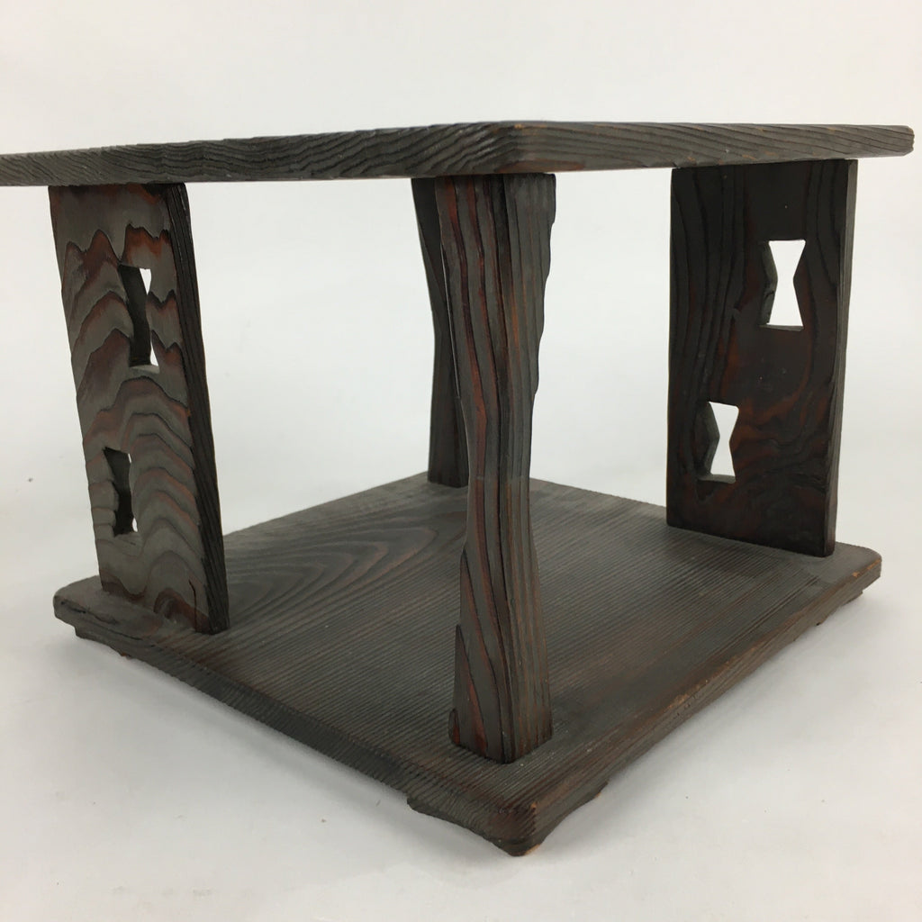 Japanese Wooden Tea Ceremony Shelf Vtg Rack Tana Table Brown T302