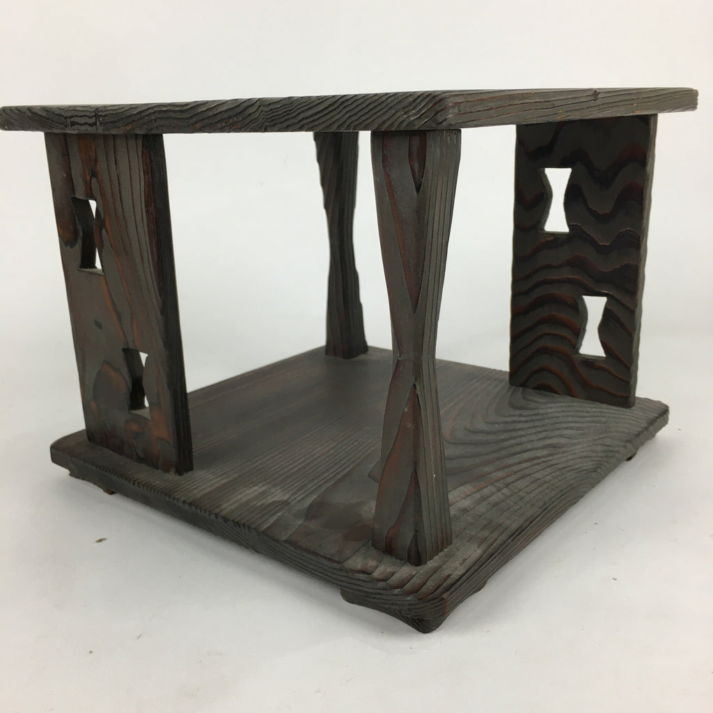 Japanese Wooden Tea Ceremony Shelf Vtg Rack Tana Table Brown T302