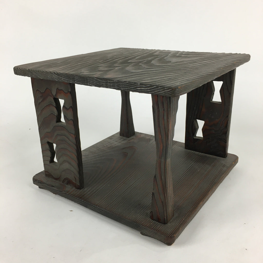 Japanese Wooden Tea Ceremony Shelf Vtg Rack Tana Table Brown T302