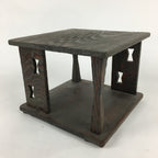 Japanese Wooden Tea Ceremony Shelf Vtg Rack Tana Table Brown T302