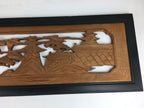 Japanese Wooden Transom Panel Vtg Ranma Door Carving Decoration R22