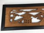 Japanese Wooden Transom Panel Vtg Ranma Door Carving Decoration R22