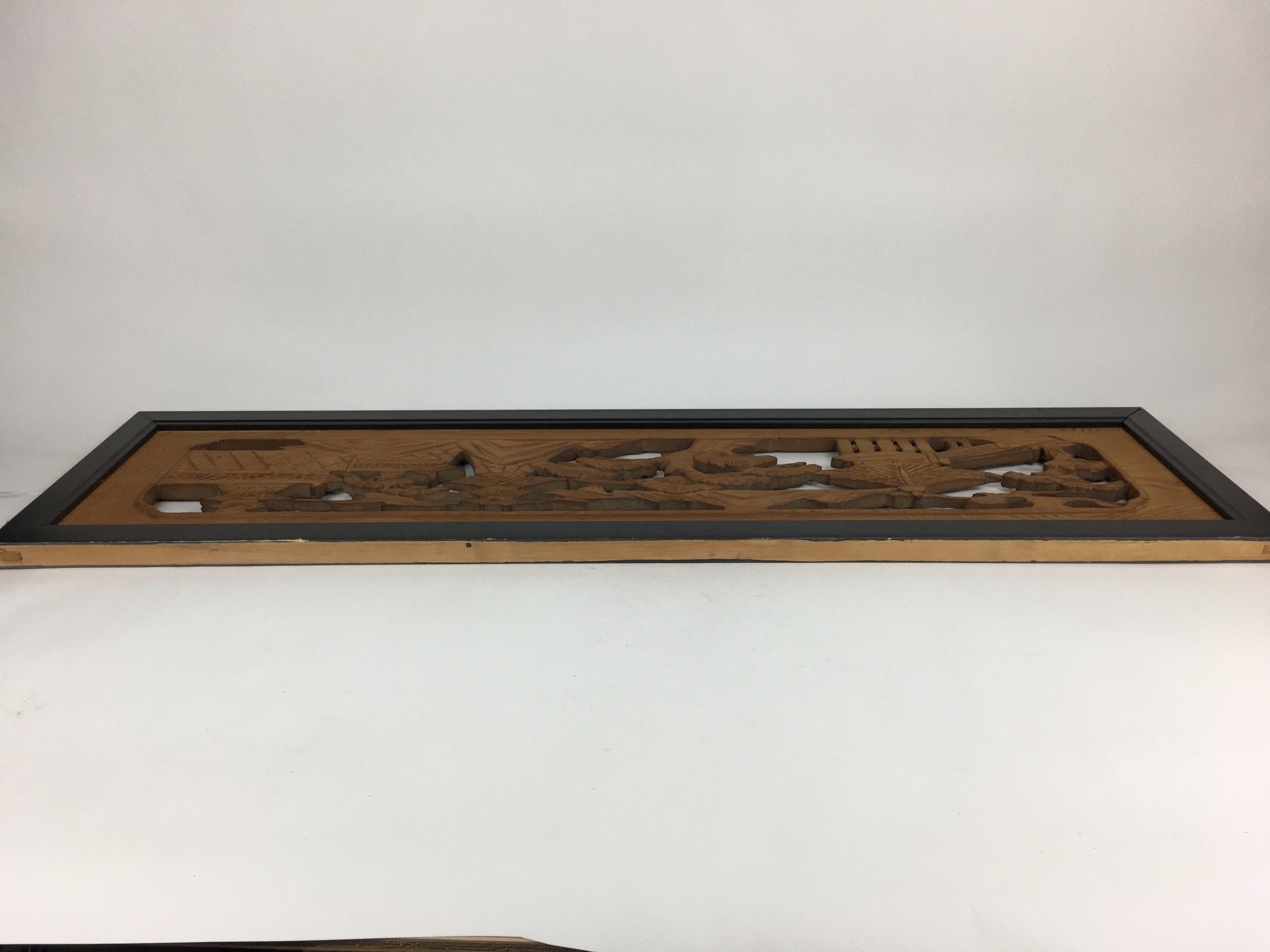 Japanese Wooden Transom Panel Vtg Ranma Door Carving Decoration R22