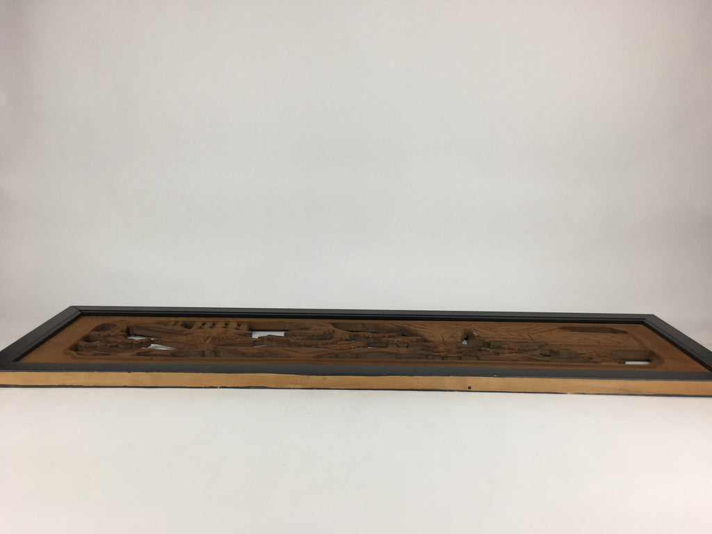 Japanese Wooden Transom Panel Vtg Ranma Door Carving Decoration R22
