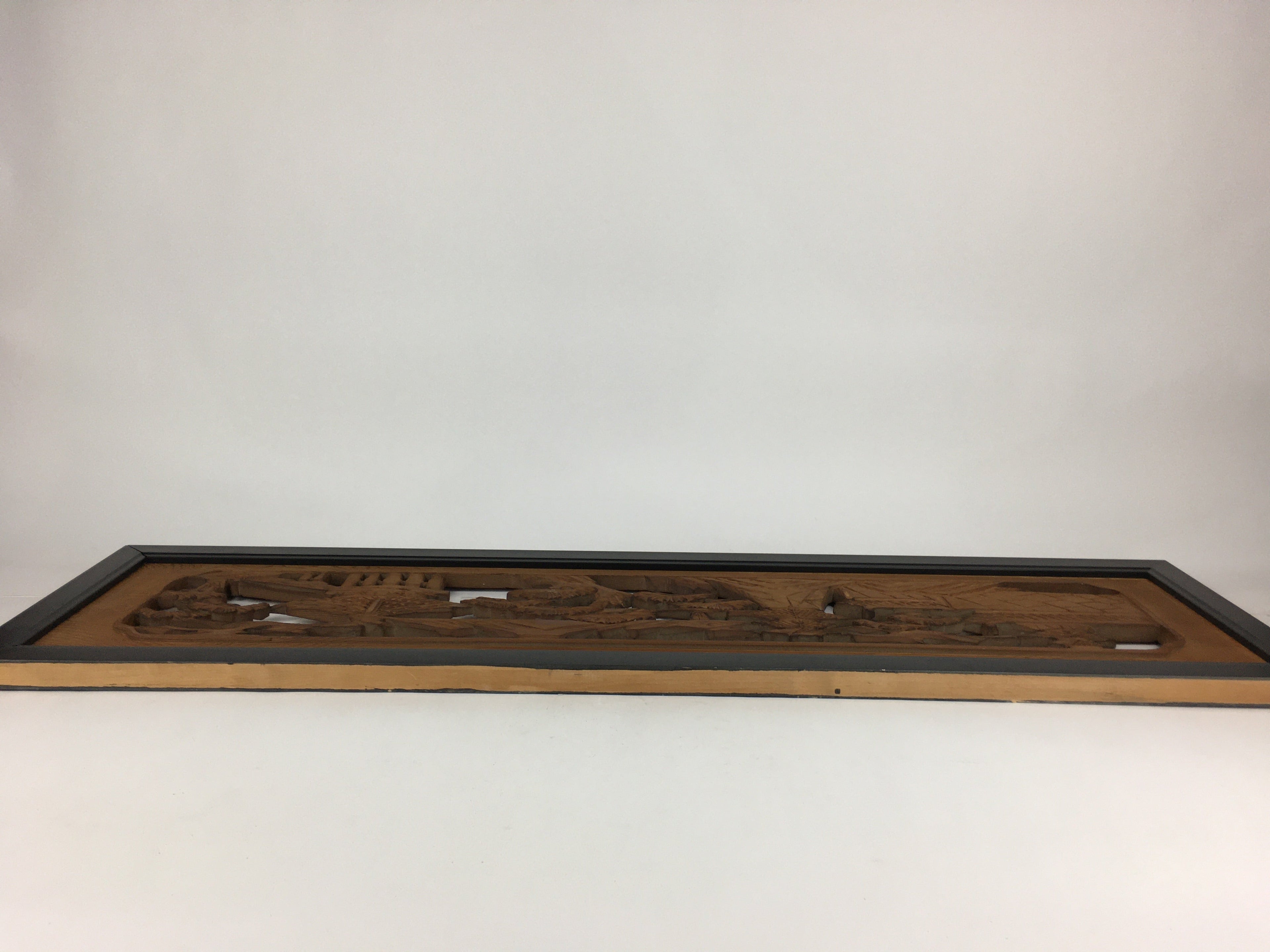 Japanese Wooden Transom Panel Vtg Ranma Door Carving Decoration R22