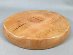 Japanese Wooden Tray Obon Vtg Nurimono Round Light Brown Grain UR478