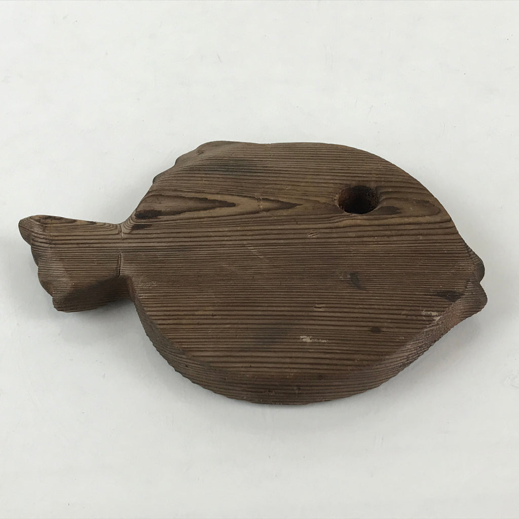 Japanese Wooden Trivet Mat Fish Shape Nabeshiki Vtg Cedar Wood Pot holder JK463