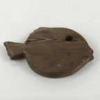 Japanese Wooden Trivet Mat Fish Shape Nabeshiki Vtg Cedar Wood Pot holder JK463