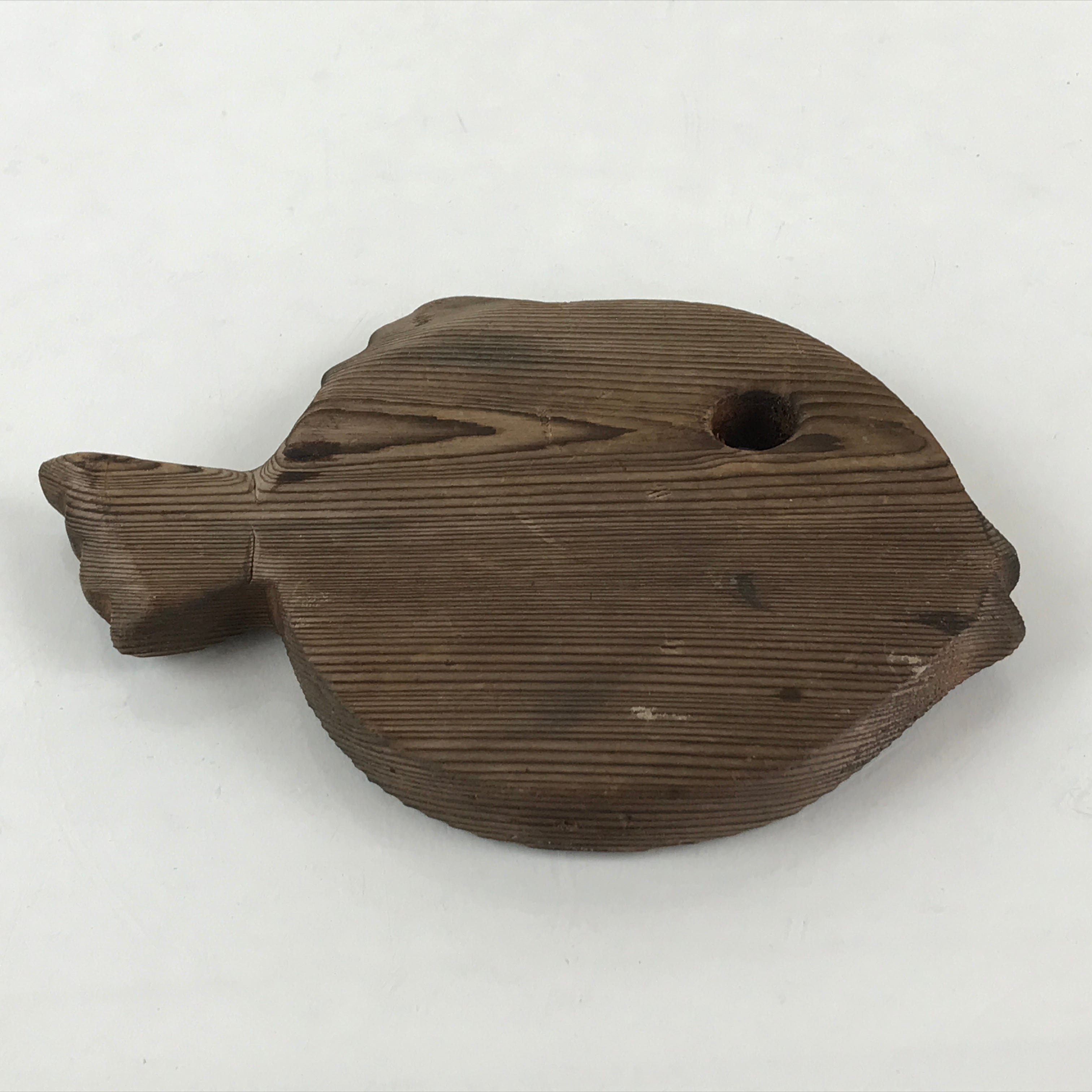 Japanese Wooden Trivet Mat Fish Shape Nabeshiki Vtg Cedar Wood Pot holder JK463