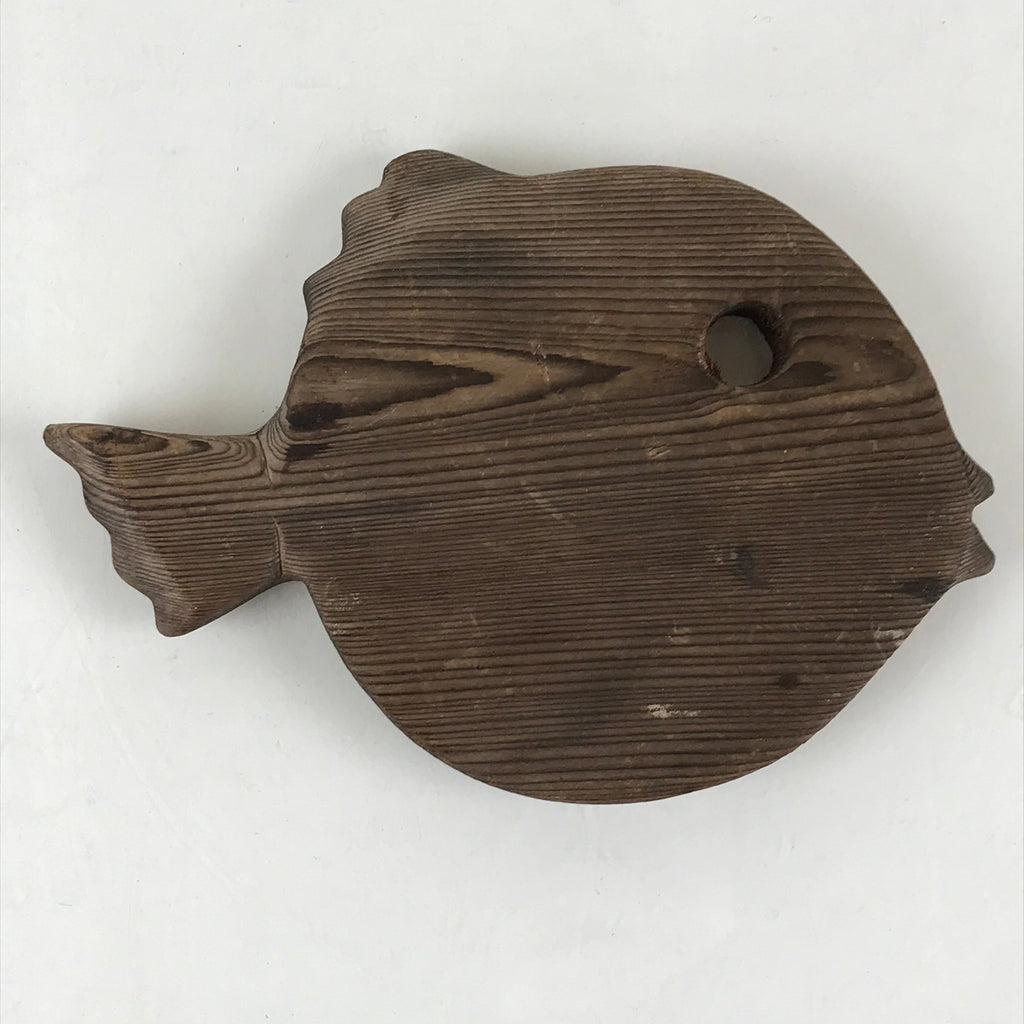 Japanese Wooden Trivet Mat Fish Shape Nabeshiki Vtg Cedar Wood Pot holder JK463