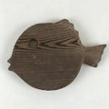 Japanese Wooden Trivet Mat Fish Shape Nabeshiki Vtg Cedar Wood Pot holder JK463