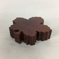 Japanese Wooden Vanished Insense Container Kogo Vtg Tea Ceremony Brown Leaf UR57
