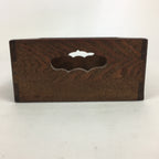 Japanese Wooden Varnished Box Vtg Rectangle Box-Tray Brown Tea Ceremony UR657