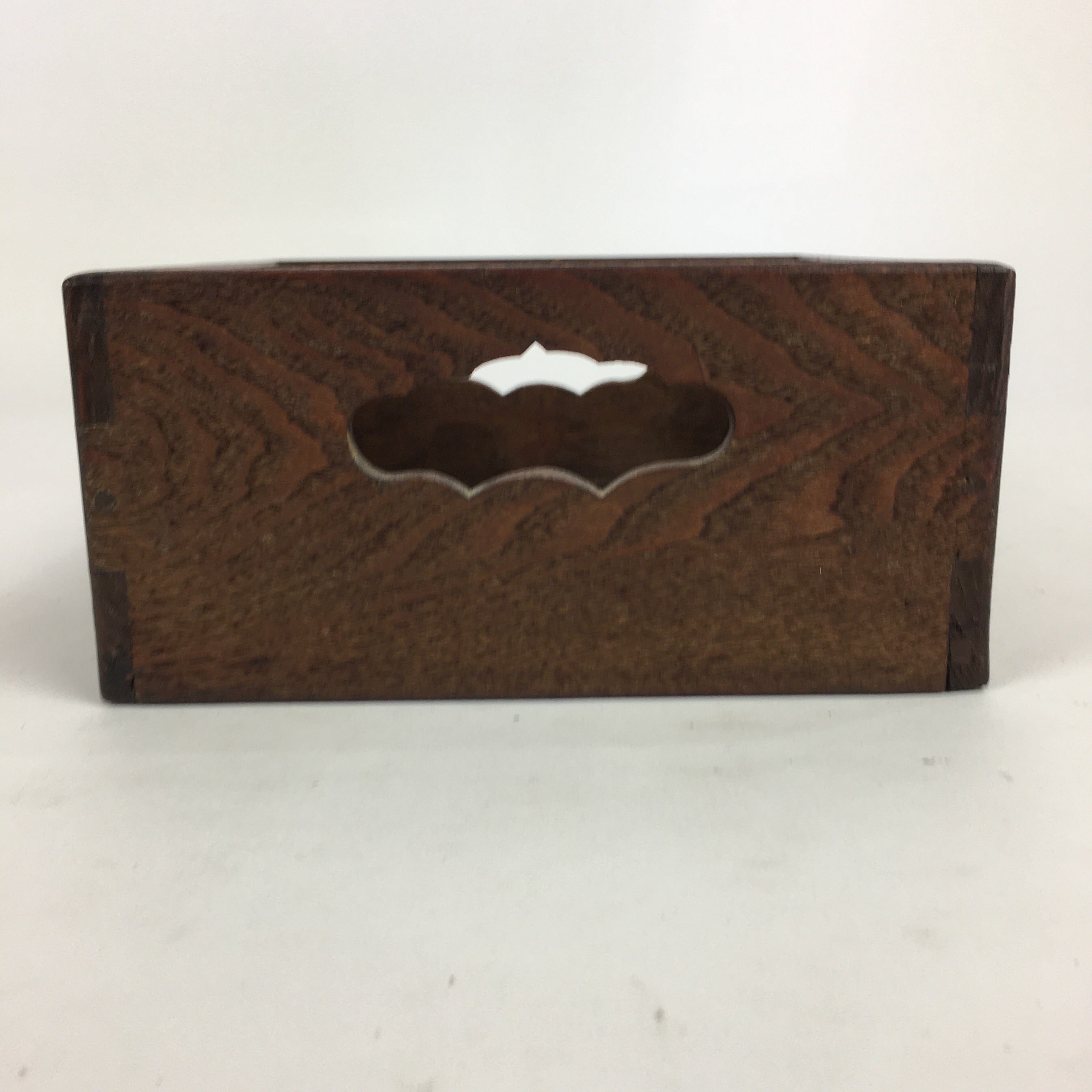Japanese Wooden Varnished Box Vtg Rectangle Box-Tray Brown Tea Ceremony UR657