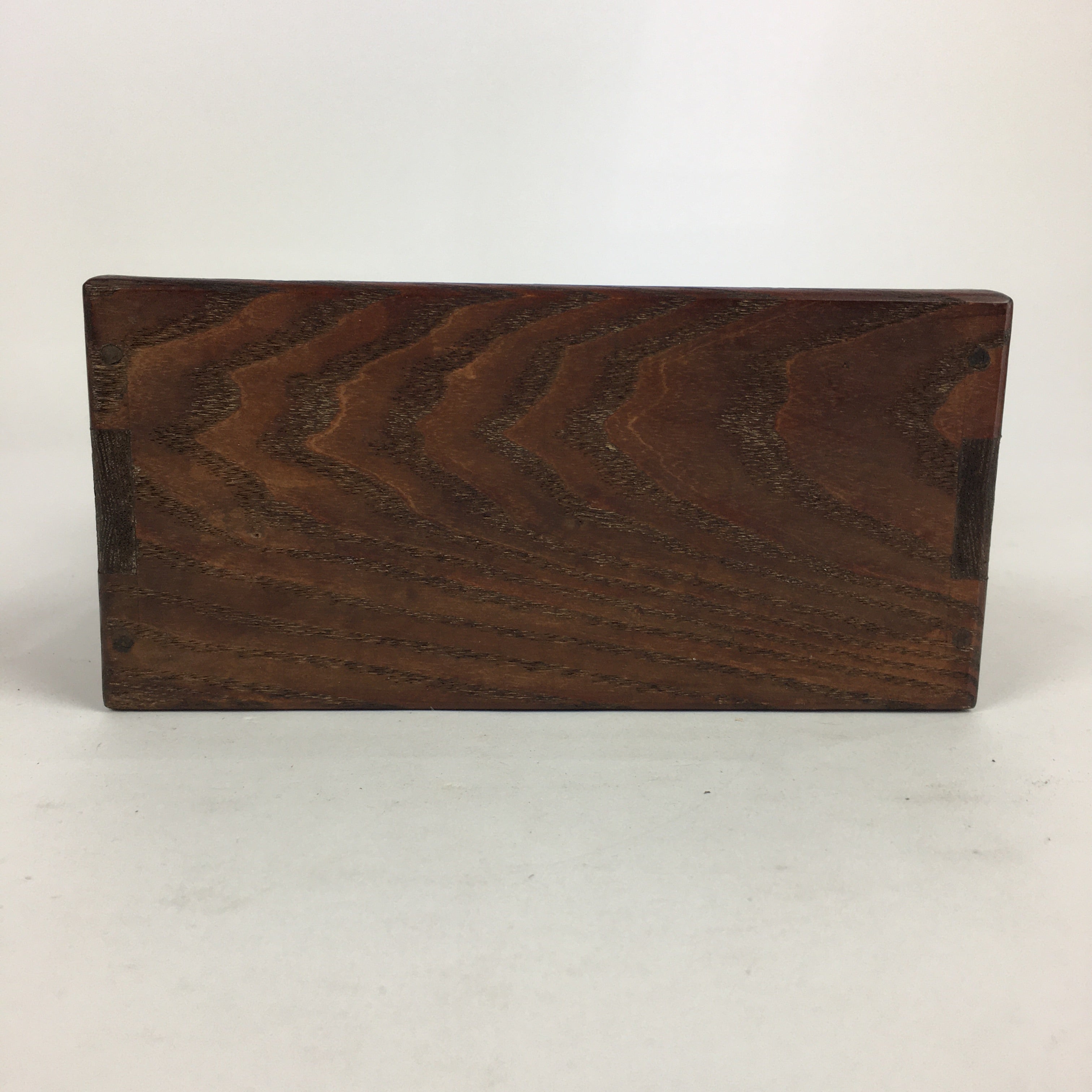 Japanese Wooden Varnished Box Vtg Rectangle Box-Tray Brown Tea Ceremony UR657