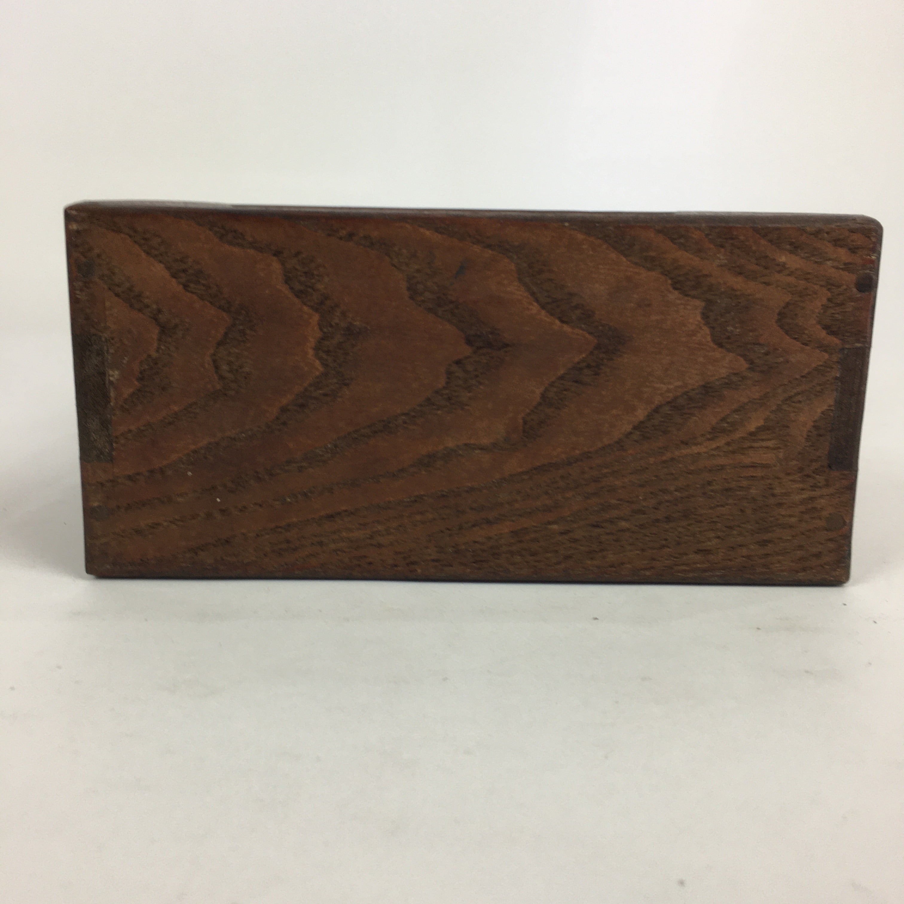 Japanese Wooden Varnished Box Vtg Rectangle Box-Tray Brown Tea Ceremony UR657