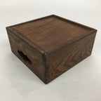 Japanese Wooden Varnished Box Vtg Rectangle Box-Tray Brown Tea Ceremony UR657