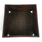 Japanese Wooden Varnished Box Vtg Rectangle Box-Tray Brown Tea Ceremony UR658