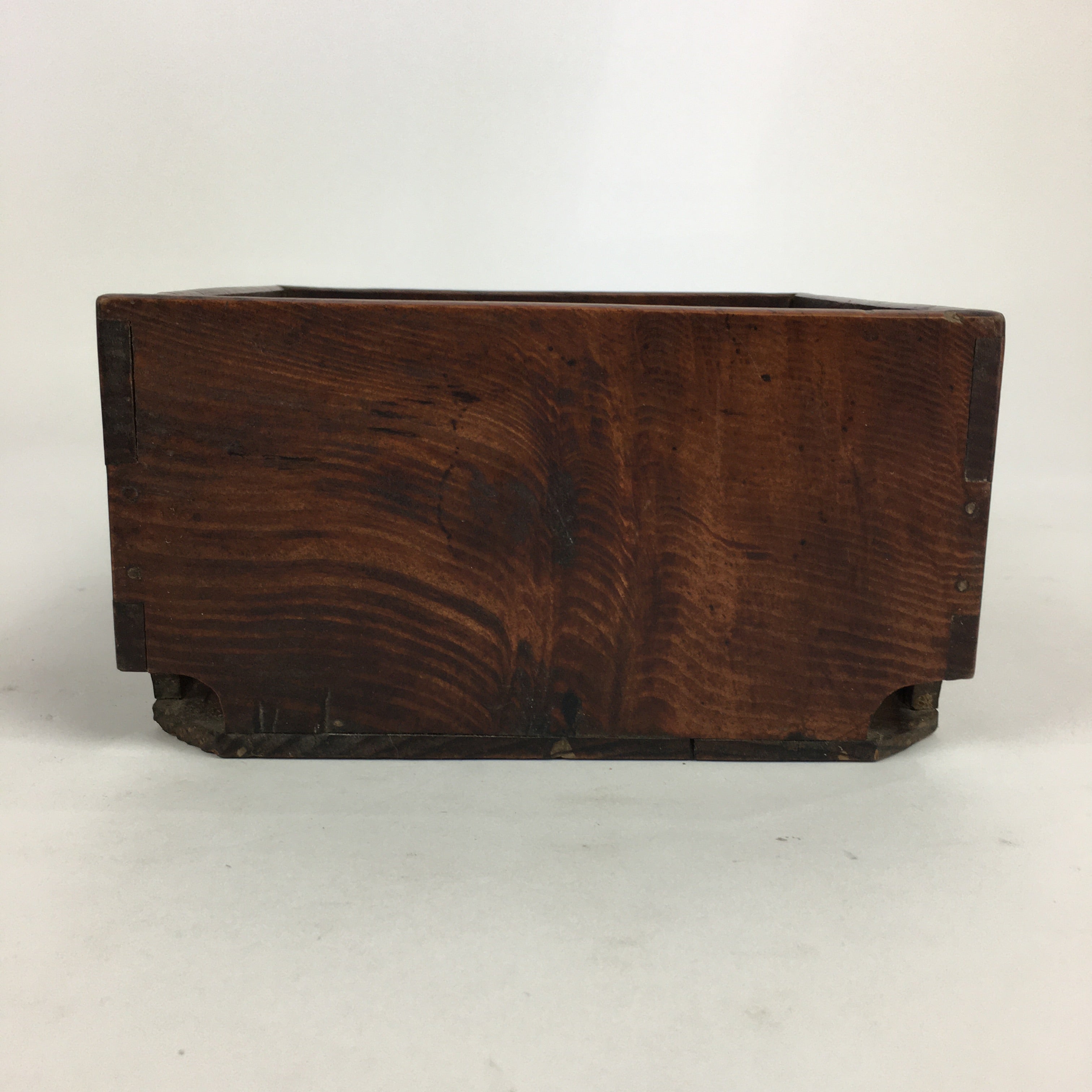 Japanese Wooden Varnished Box Vtg Rectangle Box-Tray Brown Tea Ceremony UR658